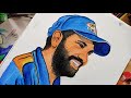 Drawing Of Rohit Sharma | Canvas Portrait Of Rohit Sharma | Step by Step Art