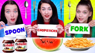 Asmr S, Fork, Chopsticks Food Challenge By Lilibu
