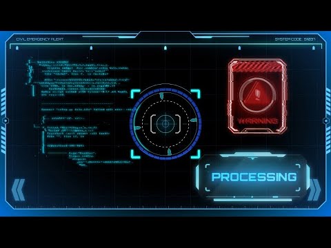 Sci fi HUD black screen and green screen