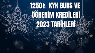 1250Tl Kyk Burs Kredi̇ Parasi Yeni̇ Yil Ödeme Günleri̇