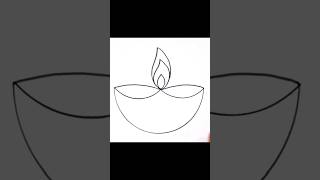 How To Draw Diya Diwali Diya Drawing Easy