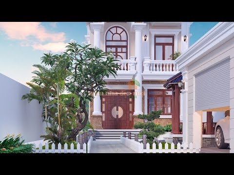 Mẫu biệt thự sân vườn đẹp 3 tầng 125m2 kiến trúc tân cổ điển - Mẫu nhà đẹp mới