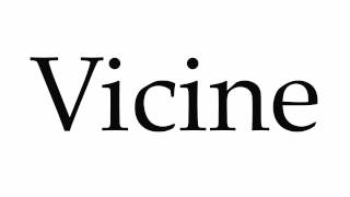 How To Pronounce Vicine