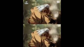 Erens Scream Dub Vs Sub Attack On An Season 4 Part 2