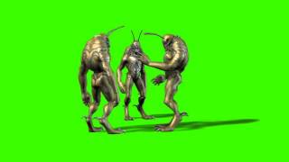 Three Aliens Talking  - Green Screen Effect - Free Use