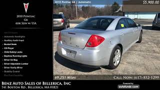 Used 2010 Pontiac G6 | Benz Auto Sales of Billerica, Inc, Billerica, MA