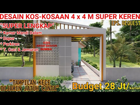 DESAIN KOS 4 X 4 HITS MODERN MINIMALIS || Kamar Mandi Dalam, Dapur, Ruang Tamu, T. Cuci & Jemuran desain interior ruang tamu