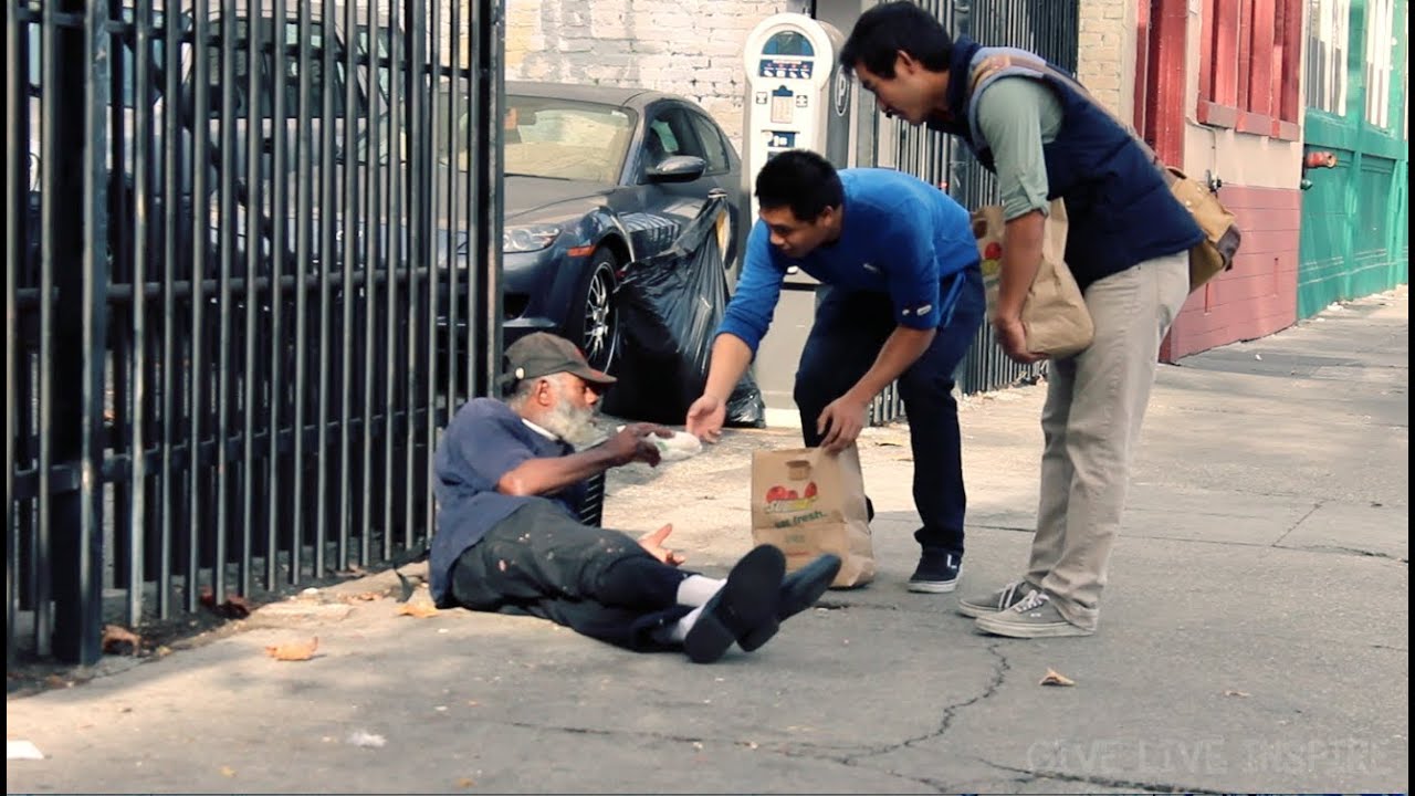 Helping the Homeless   Giving Out Lunch   YouTube