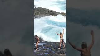 Girl With Giant Wave Monsters