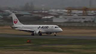 J - Air Ja225J Landing Embraer Erj-170-100 令和5年4月16日 日 Sunday, April 16, 2023山形空港4K
