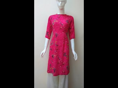 day cat may. hướng dẫn cắt áo dài cách tân tay liền, cổ tròn. Part 1- Thân trước. How to cut ao dai