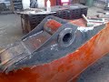 destroyed excavator boom re build
