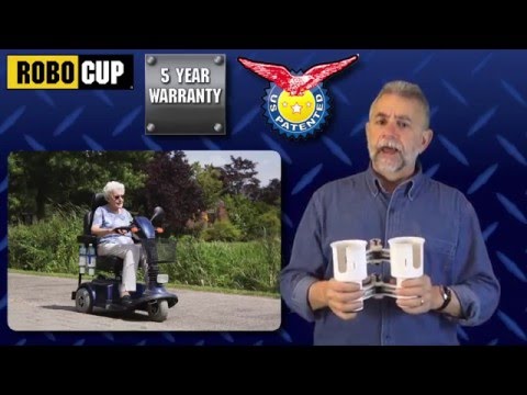 ROBOCUP CADDY CLAMP ON CUP HOLDER FOR WHEELCHAIR, WALKER, KNEE SCOOTER, CRUTCHES, POWER CHAIR