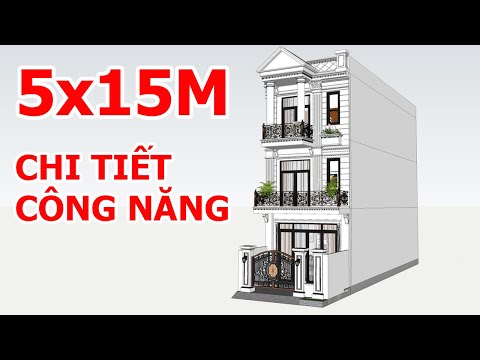 Tân cổ điển chưa bao giờ hết HOT | Khám phá mẫu nhà ống 3 tầng 5x15m tuyệt đẹp với 3 phòng ngủ.