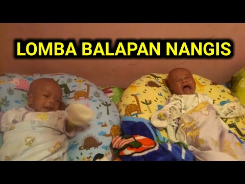 BAYI LUCU KEMBARKU LAGI BALAPAN NANGIS