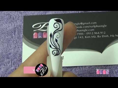 Luyện cọ thư pháp cơ bản, thực hành học cách vẽ cọ thư pháp, học vẽ cọ thư pháp nail 2