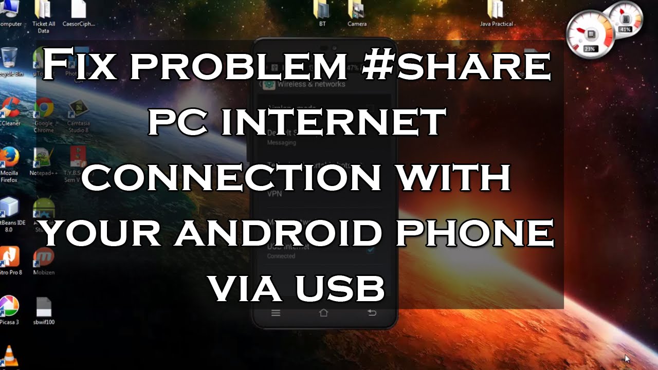 Fix problem #share pc internet connection with your android phone via ...