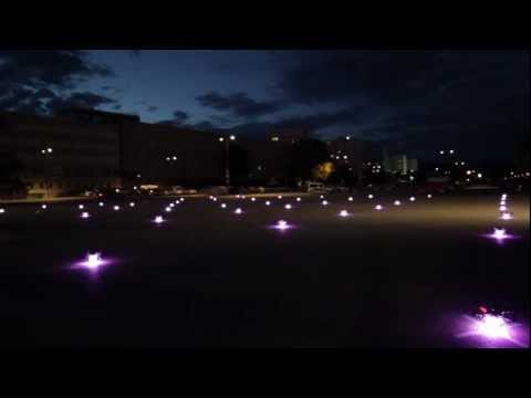 49 quadrocopter in outdoor-formation-flight / Ars Electronica Futurelab / Linz, Austria