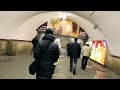 Leaving the subway in Kiev, Ukraine