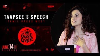 Game Over (Tamil) | Taapsee Pannu's Speech | Tamil Press Meet | Ashwin Saravanan | Y Not Studios