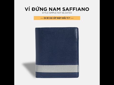 Ví Da Nam Đứng Pagini Da Saffiano - Thiết Kế Nhỏ Gọn - VID05