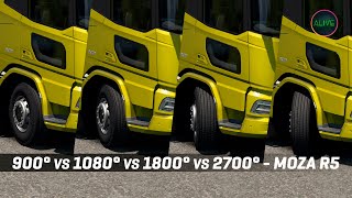 Сравнение 900°/1080°/1800°/2700° На Moza R5 #Ets2