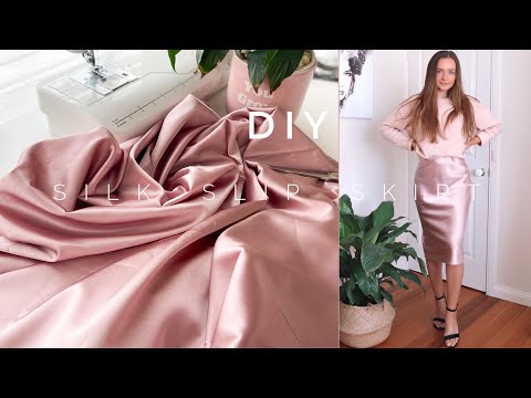 DIY Super Easy Silk Slip Skirt / No Pattern / Skirt In 30 Min - YouTube