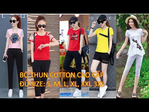 13 Kiểu đồ bộ thun thể thao, đồ bộ thun ngắn mặc nhà thoải mái mùa hè , có size từ 40kg đến 70kg