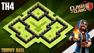 New Best Town Hall 4 Th4 Wartrophy Base 2019 Coc Th4 War Base Design Defence - Clash Of Clans
