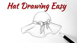 How To Draw A Beautiful Girl Hatcap Easy Step By Step Hat Drawing Simple Tutorial For Beginners
