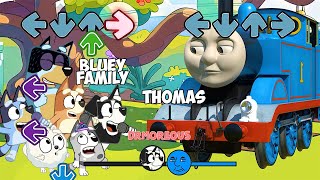 Fnf Bluey Family Vs New 3D Thomas Can Can - Friday Night Funkin