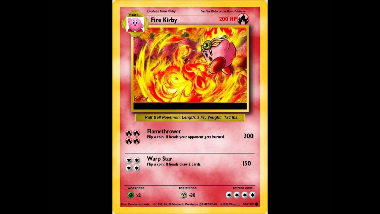 My Kirby 20th Anniversary Fake Pokemon Cards watch v=Snsps5dTwSg