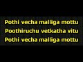 pothi vacha malliga mottu karaoke with lyrics - Pothi Vacha Malliga Mottu Karaoke Tamil
