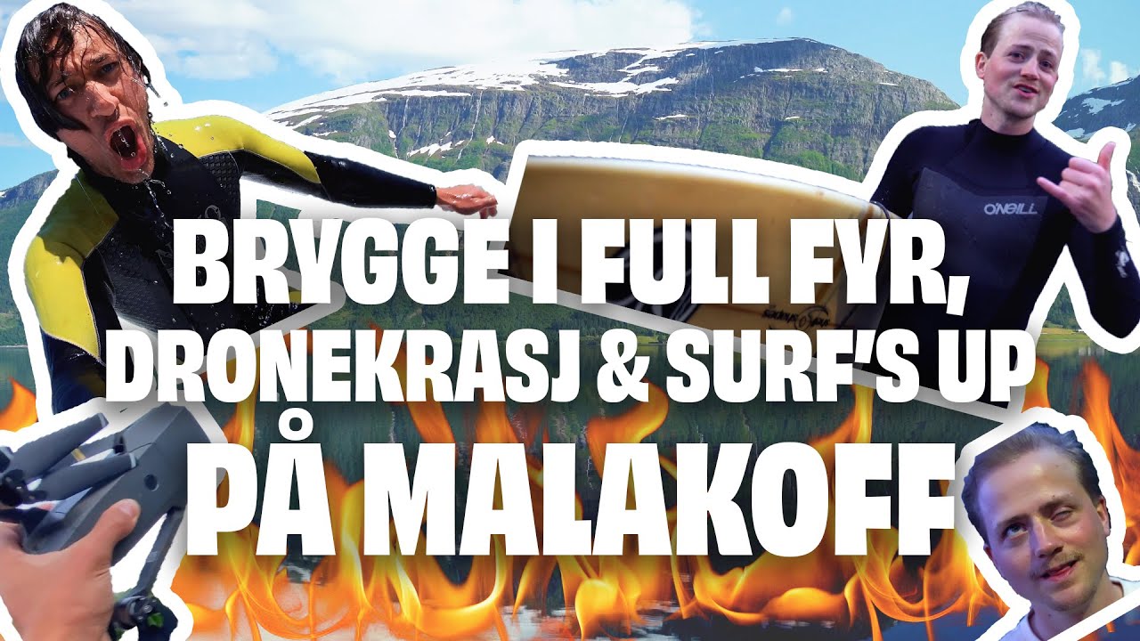 BRYGGE I FULL FYR 🔥 DRONEKRASJ 💥 & SURF'S UP PÅ MALAKOFF 🏄🏽♂️ 🤙🏼
