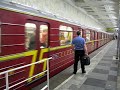 Видео Red Arrow (Krasnaja Strela) train is departing from Sokolniki Station, Moscow subway.