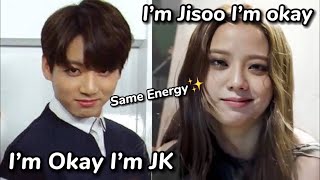 Jungkook (BTS) and Jisoo (Blackpink) radiating the same energy ✨