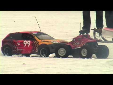 MCD Rally and Savage RC cars on ice