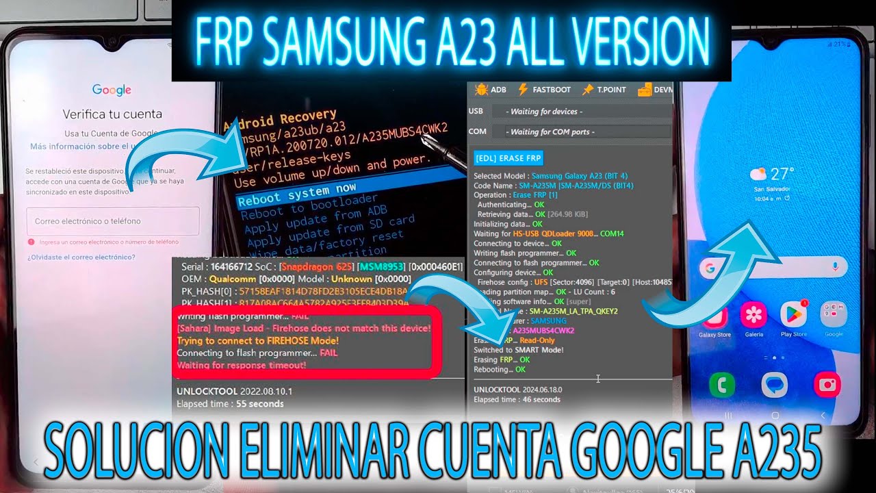 FRP SAMSUNG A23 WITH UNLOCKTOOL REMOVE GOOGLE ACCOUNT OK FRP SAMSUNG A23 WITH UNLOCKTOOL REMOVE GOOGLE ACCOUNT OK