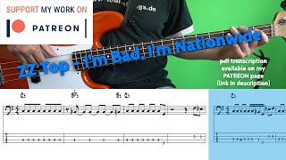 Zz Top - I'm Bad I'm Nationwide (Bass Cover With Tabs)
