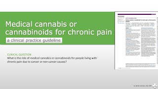 How should healthcare professionals use cannabis for pain?