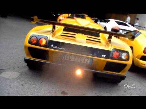 Lamborghini Diablo GT 16 80 loud sound backfire hard revving and 