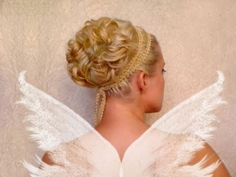 Wedding updo curly hairstyles for long hair tutorial Prom bridal greek 