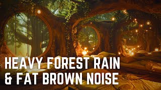 Heavy Forest Rain And Fat Brown Noise 12 Hours Black Screen No Midway Ads