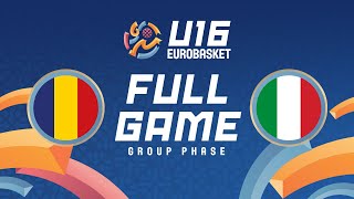 Group Phase Romania V Italy Full Basketball Game Fiba U16 Eurobasket 2025
