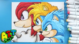 How To Draw Sonic Knuckles Tails Faceoff