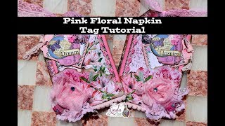 Pink Floral Napkin Tag Tutorial