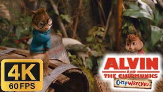 Alvin And The Chipmunks Chipwrecked 2011 - Zipliningsimon Gets Bit By A Spider 4K60Fps