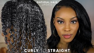 NATURAL HAIR UPDATE: CURLY to STRAIGHT | Slim Reshae