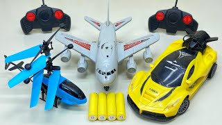 Remotecontrol Rc Flying Helicopter With Rc A380 Airplane & 3D Light Rc Car Unboxing,Review,Testing