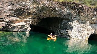 Secret Emerald Lake With Tunnels